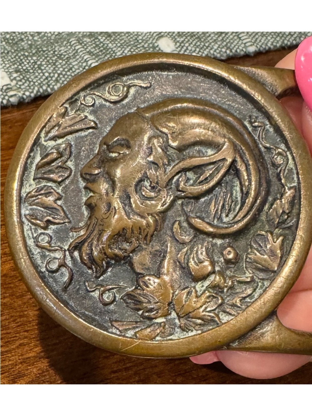 Solid Brass Satyr Vintage 1975 Tech Ether Guild Belt Buckle